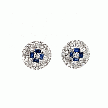 Серьги бренда Crivelli, Белое золото, Сапфир