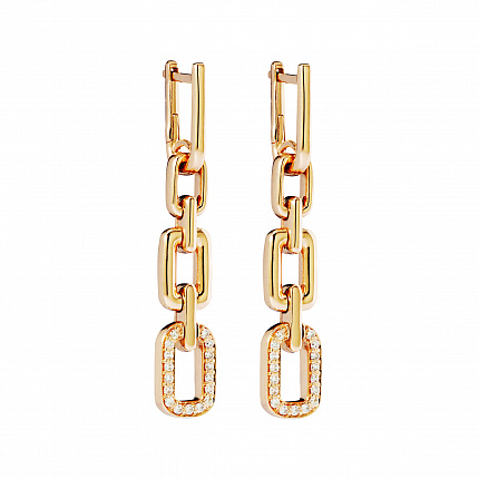 Серьги бренда RF JEWELS, Розовое золото, Бриллиант